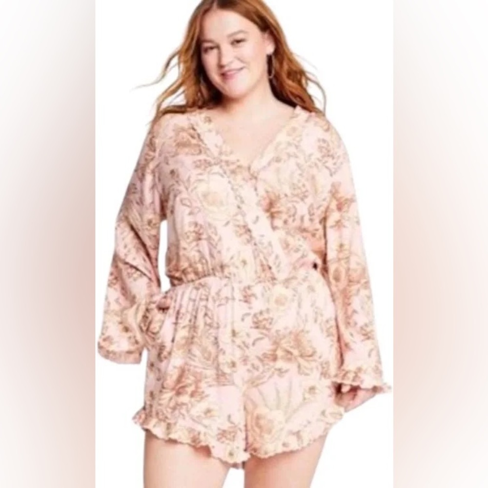 Aguabendita Plus Size Floral Romper 2x